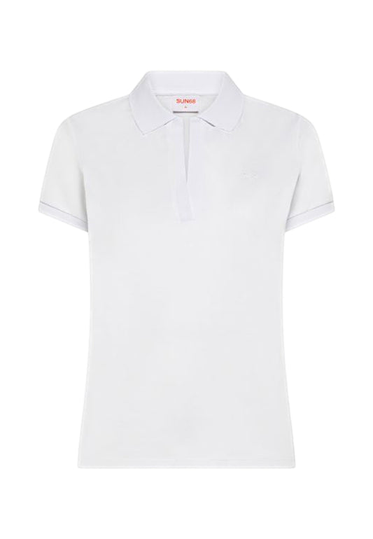 SUN68 T-Shirt Polo Donna Bianco A36202-PE26-01