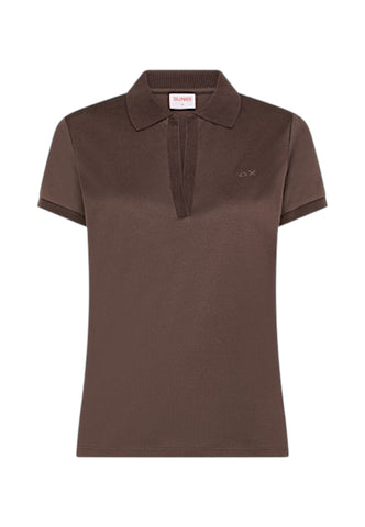 SUN68 T-Shirt Polo Donna Marrone A36213-PE26-08