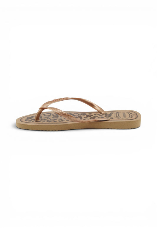 HAVAIANAS Ciabatte Infradito Donna Beige Oro Animalier 4103352-PE26-05282