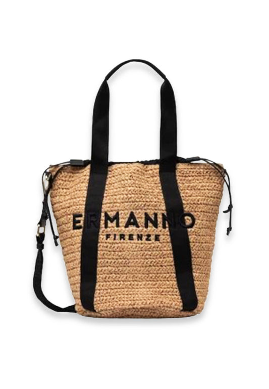 ERMANNO SCERVINO Borsa Shopper Donna Beige Nero 12402096-PE26-293