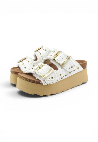 COLORS OF CALIFORNIA Ciabatte Donna Bianco Borchie HC.BES41N-PE26-ICE