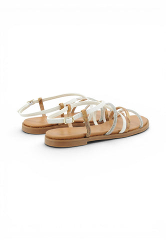 ALVIERO MARTINI Sandali Donna Beige Bianco Strass 1361662A-PE26-0900