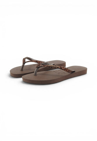 HAVAIANAS Ciabatte Infradito Donna Marrone Glitter 4146975-PE26-00727