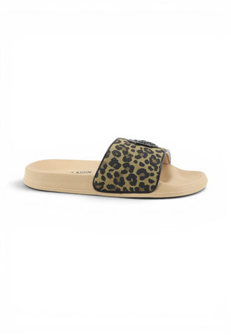 U.S. POLO ASSN: Ciabatte Donna Beige Nero Animalier IVY002F-PE26-BEI-LEO01