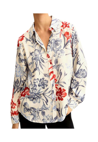 EMME MARELLA Camicia Donna Bianco Blu Rosso EMMANGEL-PE26-014