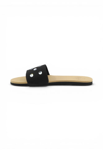 SUN68 Ciabatte Donna Nero Beige Strass X36209-PE26-11
