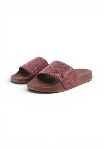 SUN68 Ciabatte Donna Marrone Rosa Strass X36202-PE26-71