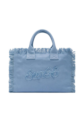 SUN68 Borsa Shopper Donna Azzurro Frange W36208-PE26-56