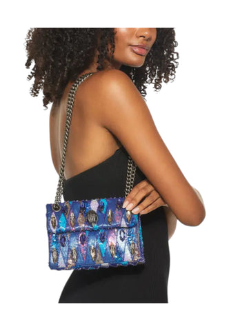 KURT GEIGER Borsa A Spalla Donna Blu Multicolore Paillettes5018285609-PE26
