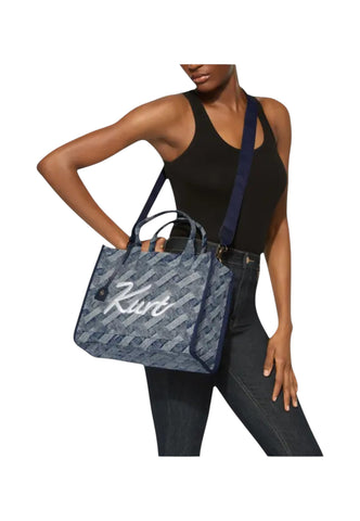 KURT GEIGER Borsa Shopper Donna Blu Denim Bianco 5570788669-PE26