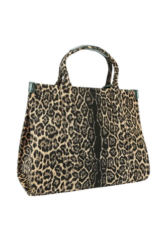 KURT GEIGER Borsa Shopper Donna Animalier Verde 5033539609-PE26