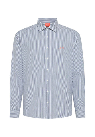 SUN68 Camicia Uomo Blu Bianco S36123-PE26-0701