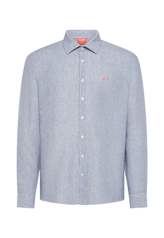 SUN68 Camicia Uomo Blu Bianco S36122-PE26-0701