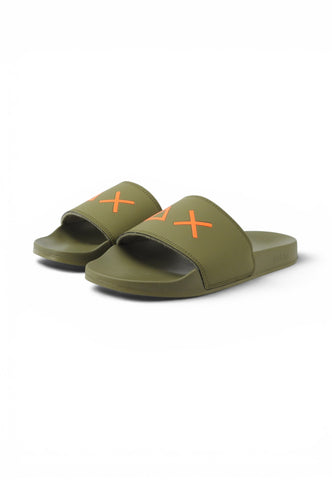 SUN68 Ciabatte Uomo Verde Arancione X36110-PE26-19