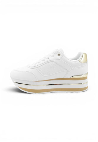 GUESS Sneakers Donna Bianco Oro FLJHN4ELE12-AI27-WHIPL