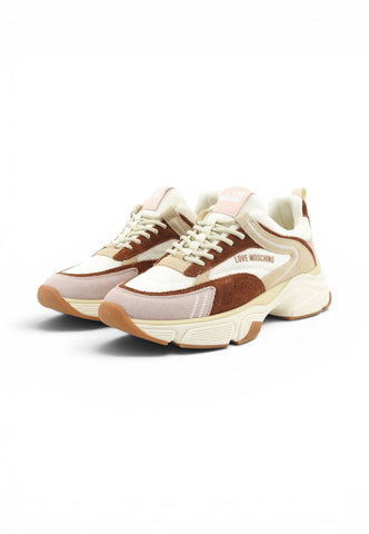 LOVE MOSCHINO Sneakers Donna Beige Rosa Marrone JA15426G1PIQN11B-AI27