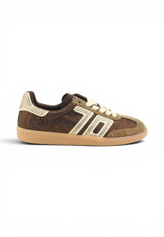 BACK70 Sneakers Donna Marrone Oro Strass 108005-000241-AI27
