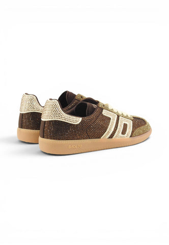 BACK70 Sneakers Donna Marrone Oro Strass 108005-000241-AI27