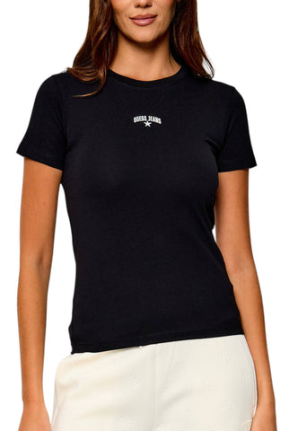 GUESS T-Shirt Donna Nero Bianco W6YI51K4679-AI27-JBLK