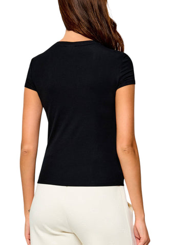 GUESS T-Shirt Donna Nero Bianco W6YI51K4679-AI27-JBLK