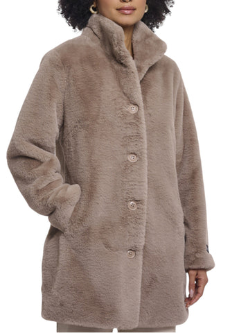 GUESS Cappotto Pelliccia Donna Beige Nonna.7002611-AI27-Mochalatte
