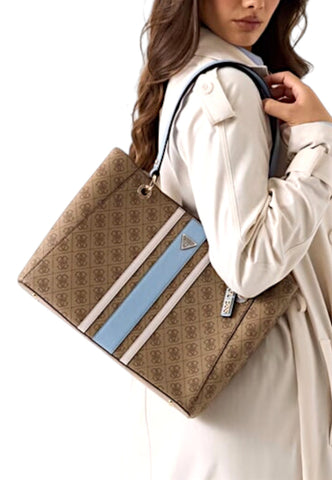 GUESS Borsa Shopper Donna Beige Azzurro HWBS9672250-AI27-LLU
