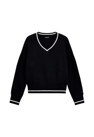 GUESS Maglione Donna Nero Bianco W6YR01Z0847-AI27-JBLK