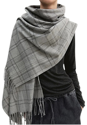 EMME MARELLA Sciarpa Donna Grigio Nero EMMSUPREMO-AI27-003