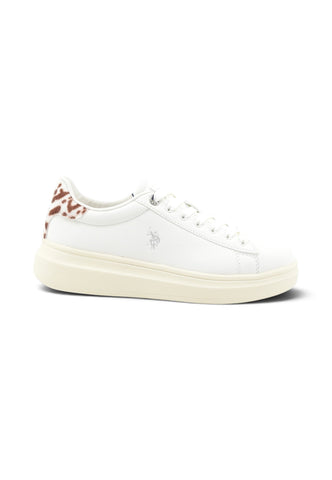 U.S. POLO ASSN. Sneakers Donna Bianco Marrone Animalier CODY016B-AI27-WHI-COW01