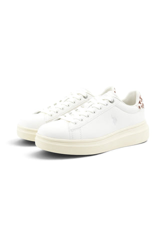 U.S. POLO ASSN. Sneakers Donna Bianco Marrone Animalier CODY016B-AI27-WHI-COW01