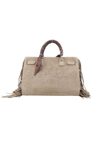 RUE MADAME Borsa A Mano Donna Beige Frange 1587-AI27-SUEDE GREY