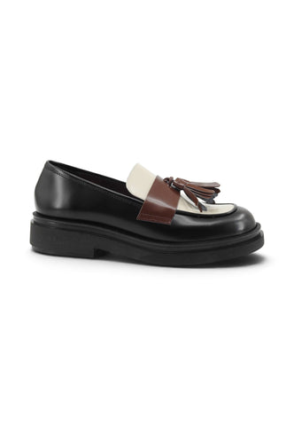 BELLE VIE Mocassini Donna Nero Bianco Marrone EMILIA2-NB-AI27