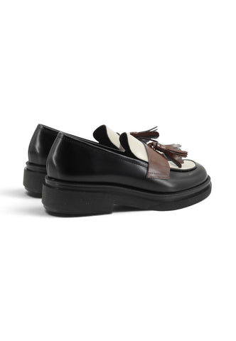 BELLE VIE Mocassini Donna Nero Bianco Marrone EMILIA2-NB-AI27