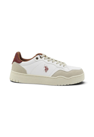 U.S. POLO ASSN. Sneakers Uomo Bianco Beige Bordeaux ELIA001A-AI27-WHI-DRE01