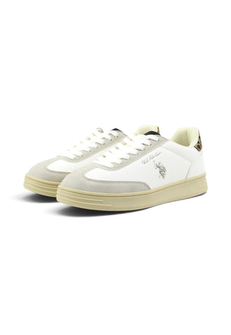 U.S. POLO Sneakers Donna Bianco Grigio Animalier ALPHA002A-AI27-WHI-LBE05
