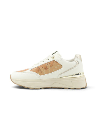 ALVIERO MARTINI Sneakers Donna Bianco Beige Oro 25490289-AI27-A630