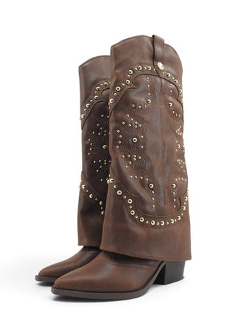 STEVE MADDEN Stivali Tacco Donna Marrone Borchie STAGECOACH-M-AI27