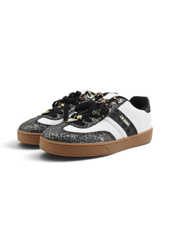 GUESS Sneakers Donna Bianco Nero Glitter FLFNAOELE12-AI27-WHITE
