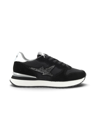 SUN68 Sneakers Donna Nero Argento Strass Z46223-AI27-11