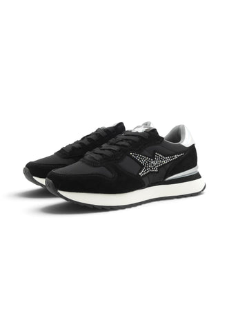 SUN68 Sneakers Donna Nero Argento Strass Z46223-AI27-11