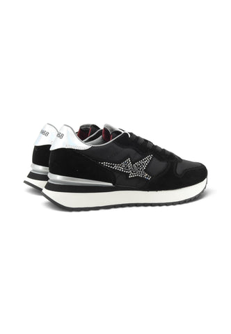 SUN68 Sneakers Donna Nero Argento Strass Z46223-AI27-11