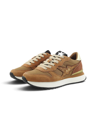 SUN68 Sneakers Donna Marrone Oro Strass Z46223-AI27-93