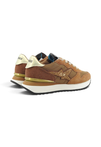 SUN68 Sneakers Donna Marrone Oro Strass Z46223-AI27-93