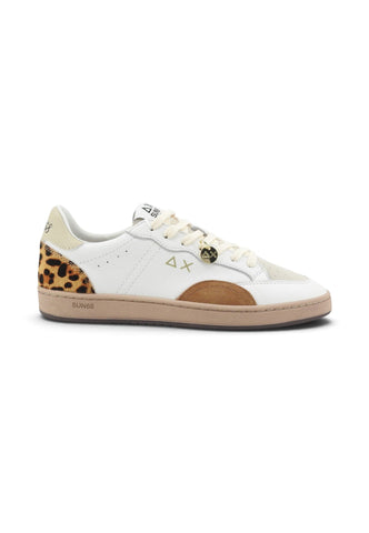 SUN68 Sneakers Donna Bianco Marrone Animalier Z46249-AI27-0193