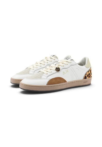 SUN68 Sneakers Donna Bianco Marrone Animalier Z46249-AI27-0193