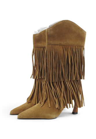 STEVE MADDEN Stivali Tacco Donna Marrone Frange TORCH-MC-AI27
