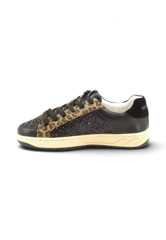 PATRIZIA PEPE Sneakers Bambino Nero Animalier Glitter PK420-01-AI27-K