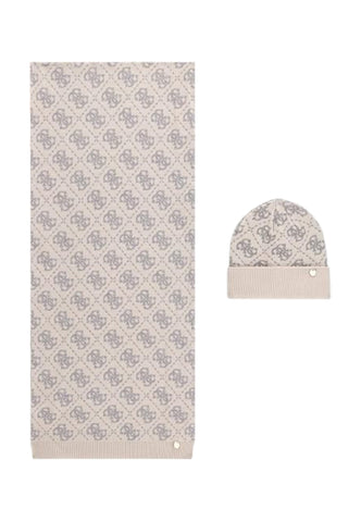 GUESS Sciarpa + Berretto Donna Bianco Grigio GFBOXWP6401-AI27-ONL