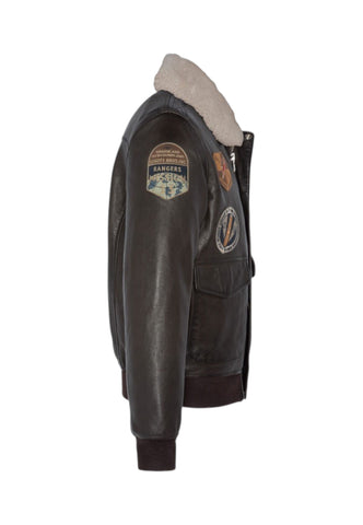 SCHOTT Giacca Bomber Pelle Uomo Marrone LCFLIGHTWX23-M-AI27