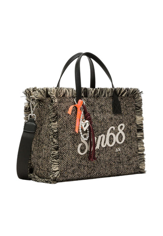 SUN68 Shopper Donna Nero Beige W46212-AI27-11